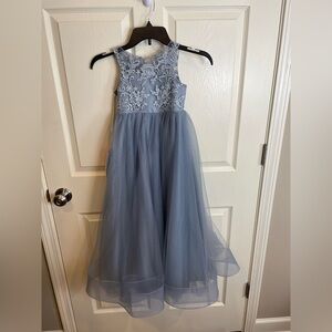 New JJ’s House Steel Slate Blue Sleeveless Flower Girl Dress 5
